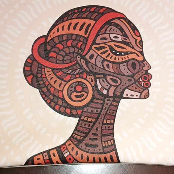 Exotic Totem Mask African American Ethnic Tribal Clutch Wristlet Bag Pur… - Picture 7 of 7